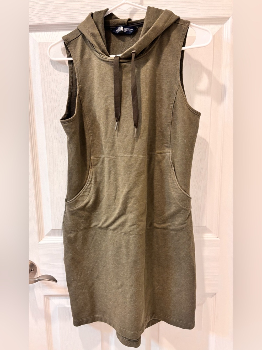 The North Face Sleeveless Hoodie Dress in Olive Green